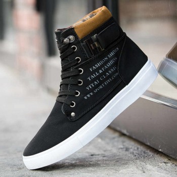 Mens Vulcanize Shoes Men Spring Autumn Top Fashion Sneakers Lace-up High Style Solid Colors Man Flat Sneaker Homme Boy Shoes