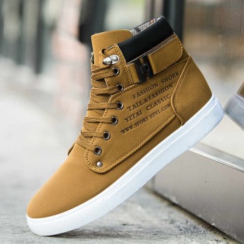 Mens Vulcanize Shoes Men Spring Autumn Top Fashion Sneakers Lace-up High Style Solid Colors Man Flat Sneaker Homme Boy Shoes