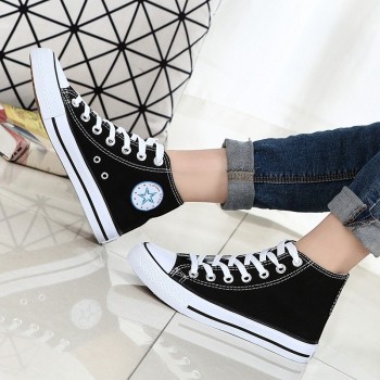 YIdemusha New Summer Sneakers Wedges Canvas Shoes Men Casual Shoe Men Breathable White Basket Stars Zapatos Mujer Trainers Shoes