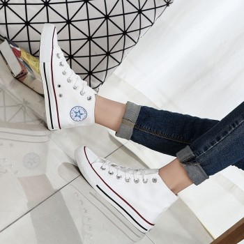 YIdemusha New Summer Sneakers Wedges Canvas Shoes Men Casual Shoe Men Breathable White Basket Stars Zapatos Mujer Trainers Shoes