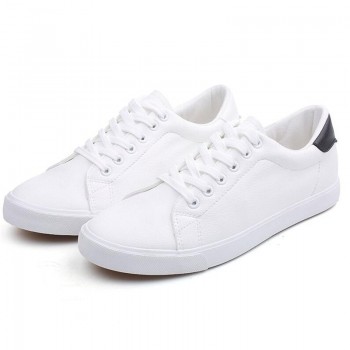 High Quality Mens Shoes Spring Autumn PU Leather Lace-Up White Black Style Light Breathable Fashion Sneakers Vulcanized Shoes