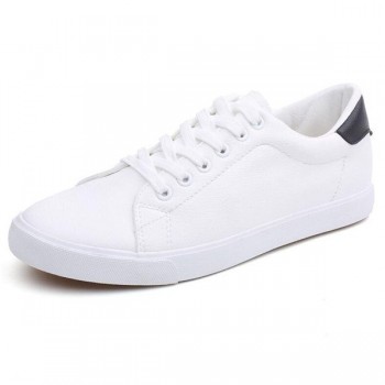High Quality Mens Shoes Spring Autumn PU Leather Lace-Up White Black Style Light Breathable Fashion Sneakers Vulcanized Shoes