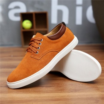 2018 New Fashion Suede Men Flats Shoes Canvas Shoes Male Leather Casual Breathable Shoes Lace-Up Flats Big Size 38-49 Free Ship