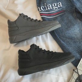 Fashion Leisure Flat Vulcanize Shoes for Men Flock Solid Sewing Lace-up Casual Shoes Spring Autumm Boys Students Sneakers
