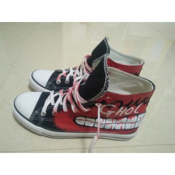 Hip-hop street dance Tokyo Ghoul Graffiti Canvas Shoes Spring Hand Painted Shoes Halloween Breathable Sneakers A51403