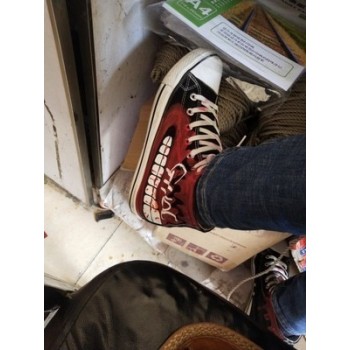 Hip-hop street dance Tokyo Ghoul Graffiti Canvas Shoes Spring Hand Painted Shoes Halloween Breathable Sneakers A51403