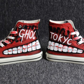 Hip-hop street dance Tokyo Ghoul Graffiti Canvas Shoes Spring Hand Painted Shoes Halloween Breathable Sneakers A51403