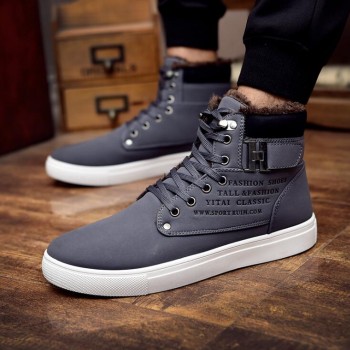 Dwayne Mens vulcanized shoes Lace-Up Men Canvas Shoes Man Buckle Ankle Boots Winter Fashion Shoes Flats Footwear free shipping