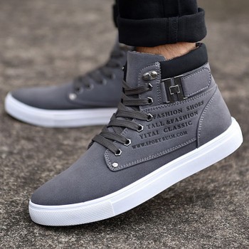 Dwayne Mens vulcanized shoes Lace-Up Men Canvas Shoes Man Buckle Ankle Boots Winter Fashion Shoes Flats Footwear free shipping