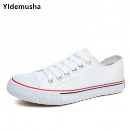 YIdemusha Men Canvas Sneaker 2018 Spring Men Casual Shoes Sweetheart shoes Breathable Lace up Neutral Shoes Classic Canvas Shoes