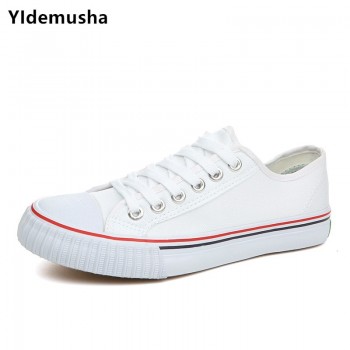 YIdemusha Men Canvas Sneaker 2018 Spring Men Casual Shoes Sweetheart shoes Breathable Lace up Neutral Shoes Classic Canvas Shoes