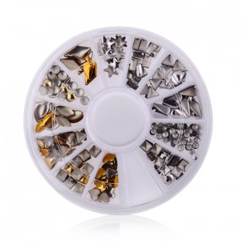 DIY Nail Art Wheel Tips Crystal Glitter Rhinestone 3D Nail Art Decoration white AB Color Acrylic Diamond Drill