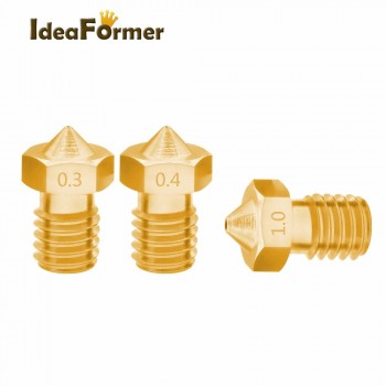 5pcs 3D Printer Accessories V5 V6 M6 threaded Nozzle 0.2 0.25 0.3 0.4 0.5 0.6 0.8 1.0mm for 1.75mm 3.0mm filamnet Full Metal E3D