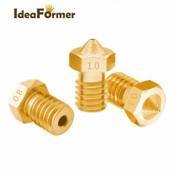 5pcs 3D Printer Accessories V5 V6 M6 threaded Nozzle 0.2 0.25 0.3 0.4 0.5 0.6 0.8 1.0mm for 1.75mm 3.0mm filamnet Full Metal E3D