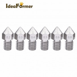 3D Printer MK8 V5 V6 stainless steel M6 Nozzle 0.2/0.3/0.4/0.5/0.6/0.8mm Extruder Print Head For 1.75mm or 3.0mm Fliament