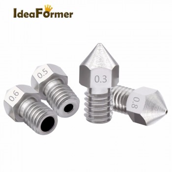 3D Printer MK8 V5 V6 stainless steel M6 Nozzle 0.2/0.3/0.4/0.5/0.6/0.8mm Extruder Print Head For 1.75mm or 3.0mm Fliament
