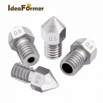 3D Printer MK8 V5 V6 stainless steel M6 Nozzle 0.2/0.3/0.4/0.5/0.6/0.8mm Extruder Print Head For 1.75mm or 3.0mm Fliament