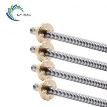 T8 Lead Screw OD 8mm Pitch 2mm Lead 2mm 150mm 200mm 250mm 300mm 330mm 350mm 400mm 500mm With Brass Nut For Reprap 3D Printer