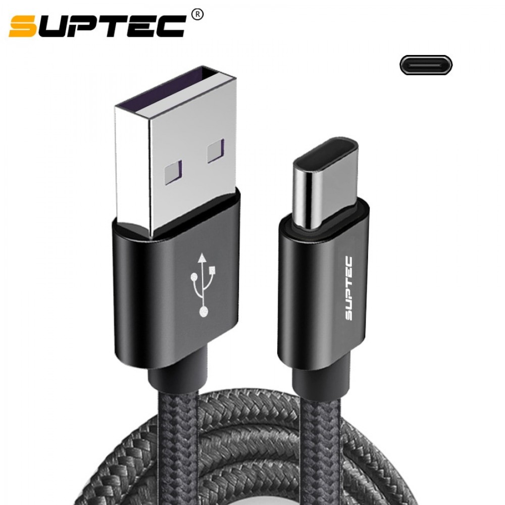 SUPTEC New Durable Braided Nylon USB Type-C Cable for Samsung Xiaom Huawei USB Type C Data Charging Cable USB-C Charger Cord