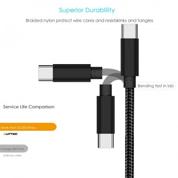 SUPTEC New Durable Braided Nylon USB Type-C Cable for Samsung Xiaom Huawei USB Type C Data Charging Cable USB-C Charger Cord