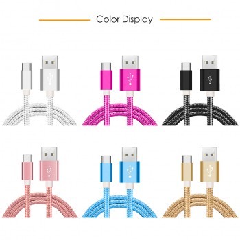 SUPTEC New Durable Braided Nylon USB Type-C Cable for Samsung Xiaom Huawei USB Type C Data Charging Cable USB-C Charger Cord
