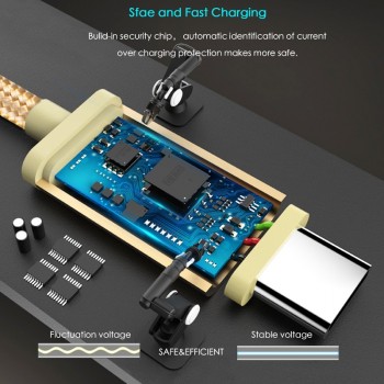 SUPTEC New Durable Braided Nylon USB Type-C Cable for Samsung Xiaom Huawei USB Type C Data Charging Cable USB-C Charger Cord