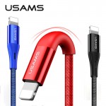 Phone Usb Cable For iPhone X 8 7 6 6S plus 5 5S SE Cable,USAMS 2.4A Fast Charger LED Lighting Sync Data Cable for iphone charger