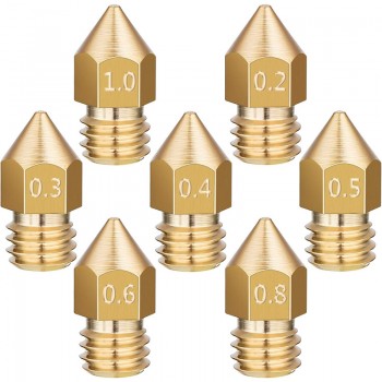 MK7 MK8 Nozzle 0.4mm 0.3mm 0.2mm 0.5mm Copper 3D Printers Parts Extruder Threaded 1.75mm 3.0mm Filament Head Brass Nozzles Part