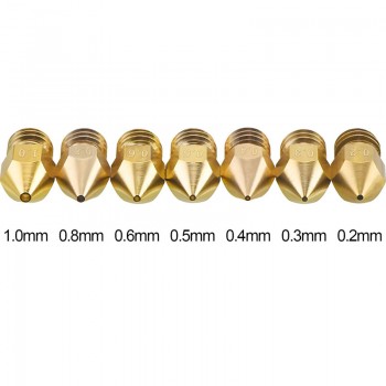 MK7 MK8 Nozzle 0.4mm 0.3mm 0.2mm 0.5mm Copper 3D Printers Parts Extruder Threaded 1.75mm 3.0mm Filament Head Brass Nozzles Part