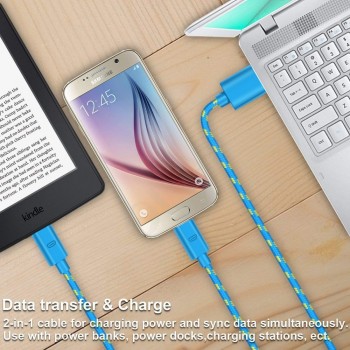 OLAF Nylon Braided Micro USB Cable Data Sync USB Charger Cable For Samsung HTC Huawei Xiaomi Android Phone Fast Charging Cables