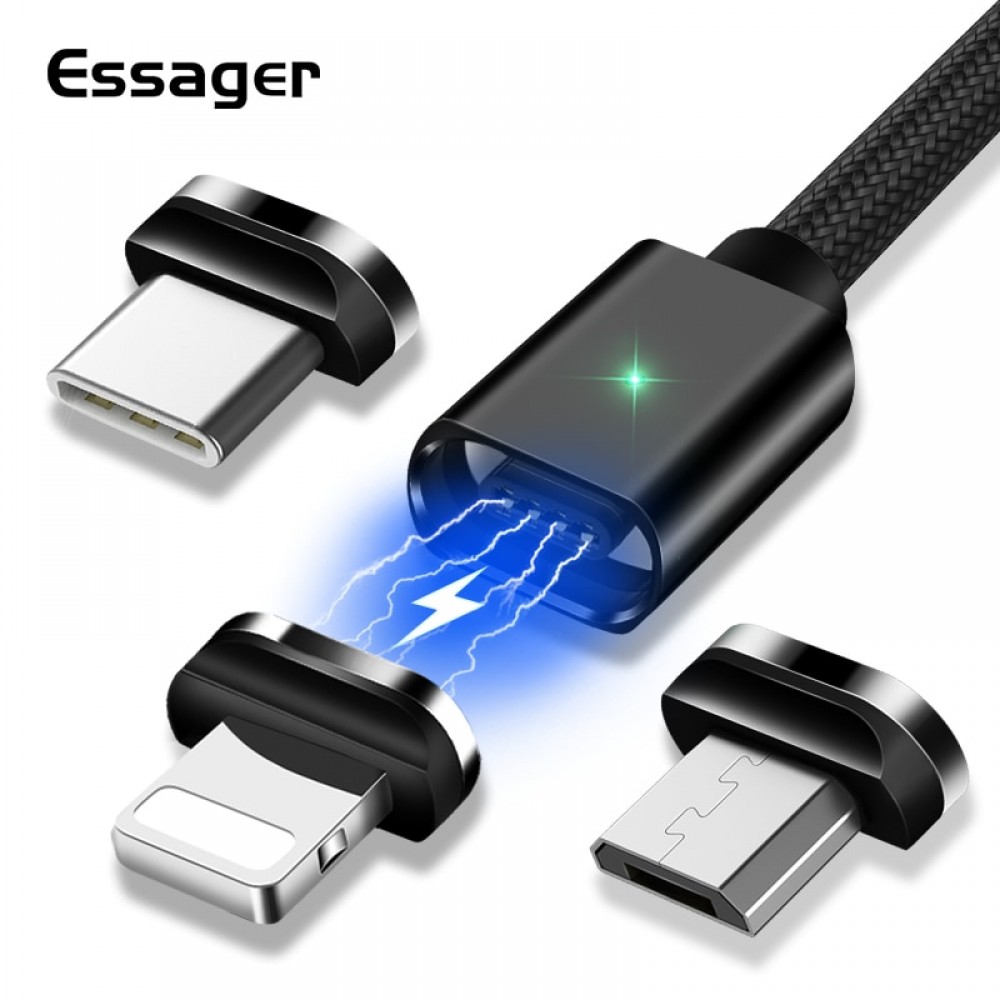 Essager Magnetic USB Cable For iPhone Type C Magnet Charger Data Charging Charge Micro USB Cable For Android Mobile Phone Cables