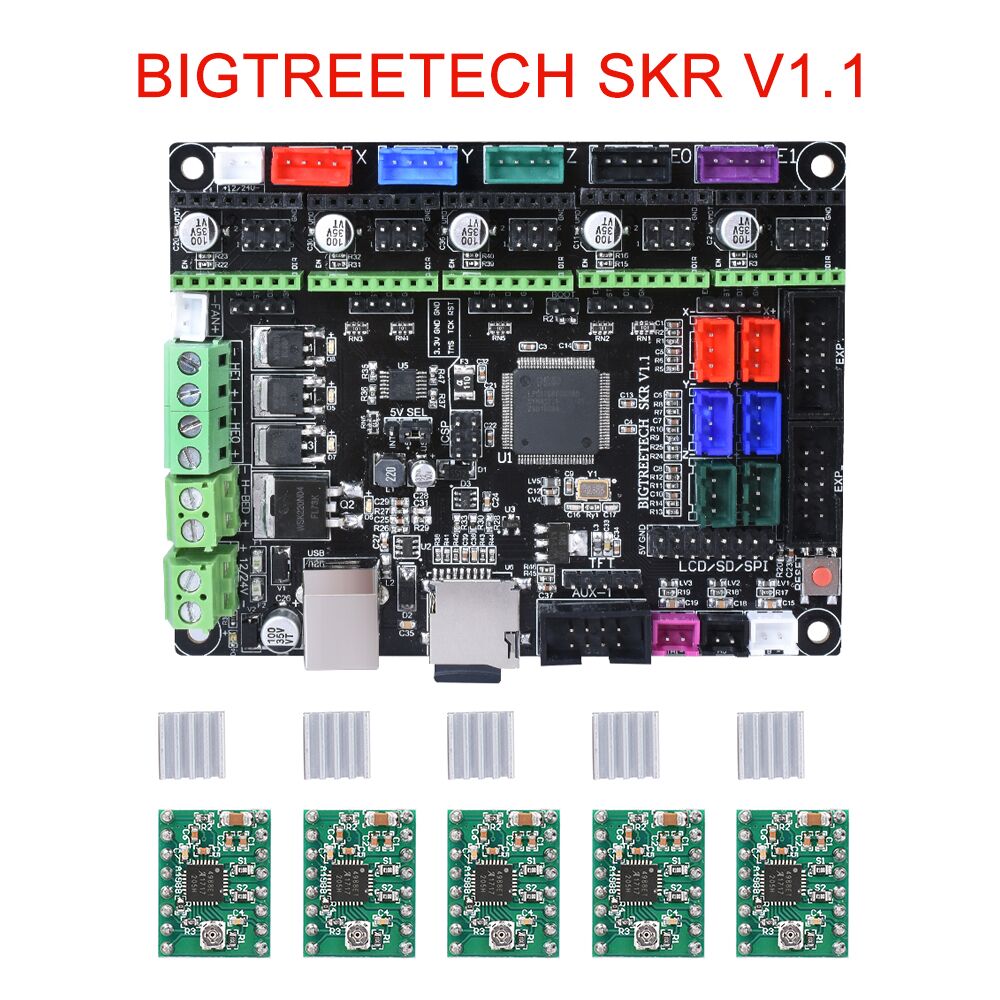 BIGTREETECH SKR V1.1 Control Board 32-Bit CPU Smoothieboard Like MKS GEN L V1.0 3D Printer Parts TMC2130 TMC2208 DRV8825 A4988