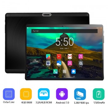 Super 2.5D Tempered Glass IPS 10 Inch Tablet PC 4GB RAM 64GB ROM MTK8752 Octa Core 3G 4G LTE FDD Dual Sim Cards PC Tablets 10.1