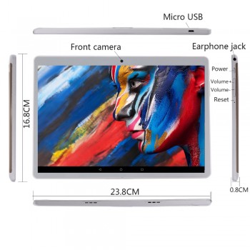 Super 2.5D Tempered Glass IPS 10 Inch Tablet PC 4GB RAM 64GB ROM MTK8752 Octa Core 3G 4G LTE FDD Dual Sim Cards PC Tablets 10.1