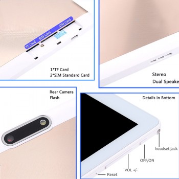 Super 2.5D Tempered Glass IPS 10 Inch Tablet PC 4GB RAM 64GB ROM MTK8752 Octa Core 3G 4G LTE FDD Dual Sim Cards PC Tablets 10.1