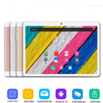 2019 New 10 inch tablet PC Octa Core 4GB RAM 64GB ROM Android 7.0 WiFi Bluetooth Dual SIM Cards 3G 4G LTE Tablets 10.1+Gifts