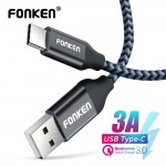 FONKEN USB Type-C Cable Quick Charge Type USB C 2.0 Phone Cable 2m 3m 3A Fast Charging Data Cord for Power Bank Mobile Cables