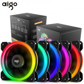 Aigo DR12 Pc Case Fan Adjust RGB Cooling Fan 120mm Quiet IR Remote Computer Cooler Cooling RGB Case Fan CPU Ventilador PC 12V