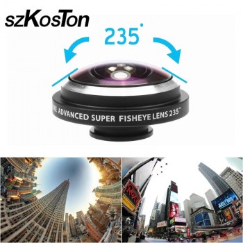 Universal 235 Degree Super Fish Eye Mobile Phone Camera Lenses For iPhone Lens Super Wide Angle HD Metal Phone Clip-on Fisheye