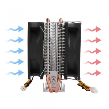 90mm 3Pin CPU Cooler Heatsink Quiet fans for Intel LGA775/1156/1155 for AMD AM2/AM2+/AM3 Dual-sided Fan Free Shipping