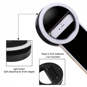 Selfie Ring Flash Led Fill Light Lamp Camera Photography Video Spotlight for iphone X 8 7 Samsung S9 S8 Plus Xiaomi Huawei Phone