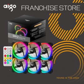 Aigo DR12 3pcs Computer Case PC Cooling Fan RGB Adjust LED 120mm Quiet + IR Remote New computer Cooler Cooling RGB Case Fan CPU