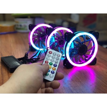Aigo DR12 3pcs Computer Case PC Cooling Fan RGB Adjust LED 120mm Quiet + IR Remote New computer Cooler Cooling RGB Case Fan CPU