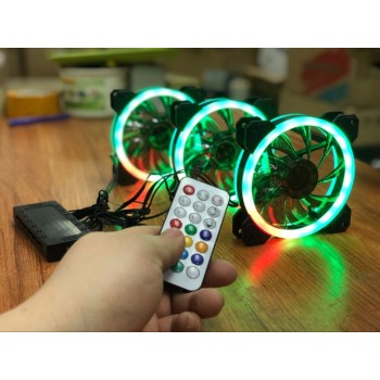 Aigo DR12 3pcs Computer Case PC Cooling Fan RGB Adjust LED 120mm Quiet + IR Remote New computer Cooler Cooling RGB Case Fan CPU