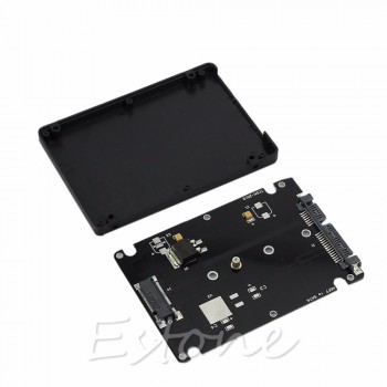 Enclosure M.2 NGFF SSD to 2.5 SATA Adapter Card With 7MM Thickness Case New