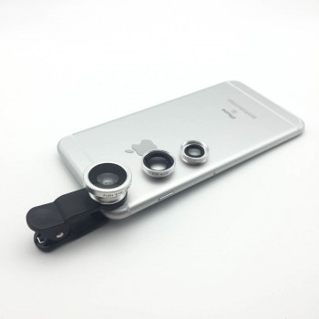 YIFUTE 5in1 10x Zoom Macro Fish Eye Lens Wide Angle Macro Lenses with Tripod Clip on For iPhone 7 plus Samsung LG phone Holder