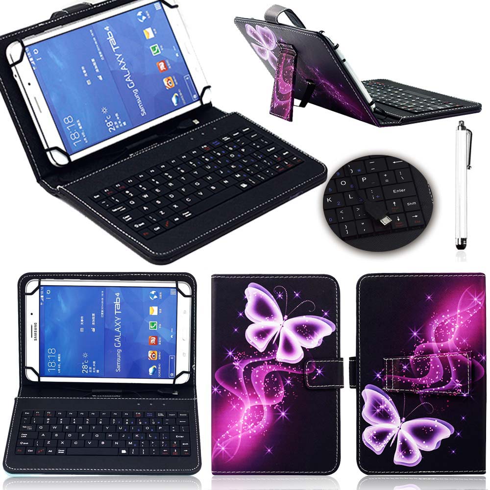 Universal Tablet Case With Micro USB Keyboard for 9.7 10 10.1 inch Tablet PC Printed Leather Case Stand Protective Cover Skin