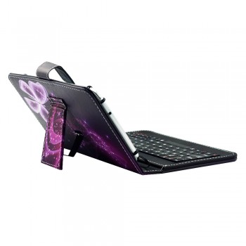 Universal Tablet Case With Micro USB Keyboard for 9.7 10 10.1 inch Tablet PC Printed Leather Case Stand Protective Cover Skin