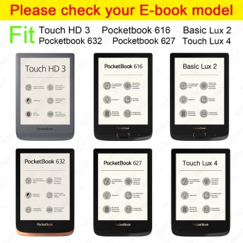 Slim Magnetic cover case for Pocketbook 616/627/632 funda cover for PocketBook Touch Lux 4 Basic Lux 2 Touch HD 3 case