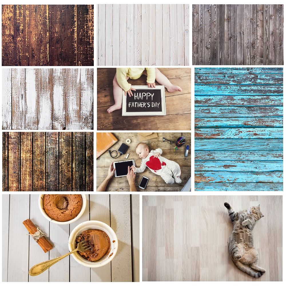Wood Photo Background Photophone Pinewood Photography Backdrops Studio Shoots for Baby Newborn Cake Customized Size